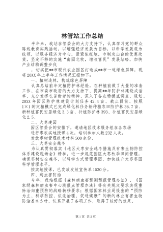 2024年林管站工作总结
