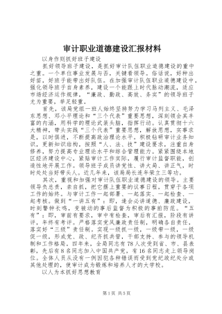 2024年审计职业道德建设汇报材料