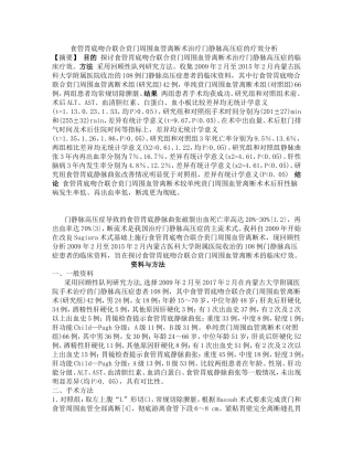 食管胃底吻合联合贲门周围血管离断术治疗门静脉高压症的疗效分析研究  临床医学专业