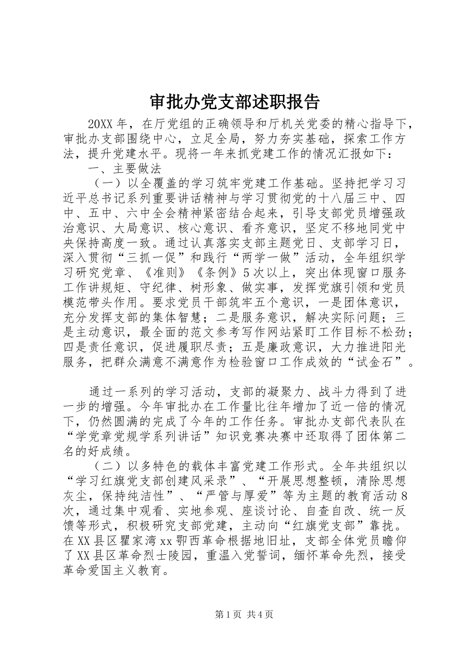 2024年审批办党支部述职报告_第1页