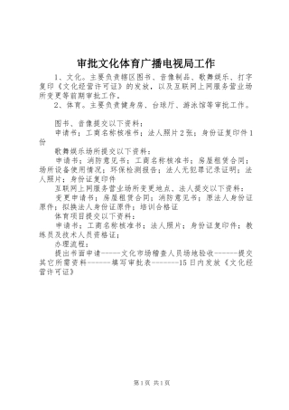 2024年审批文化体育广播电视局工作