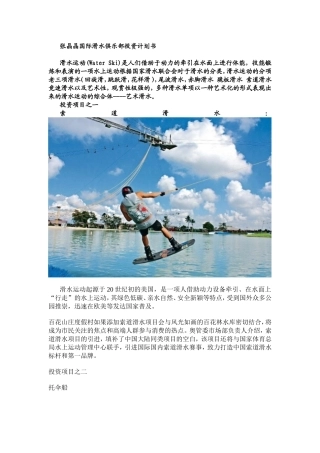 国际滑水俱乐部投资计划书