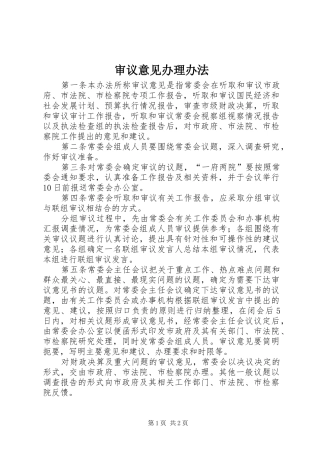 2024年审议意见办理办法