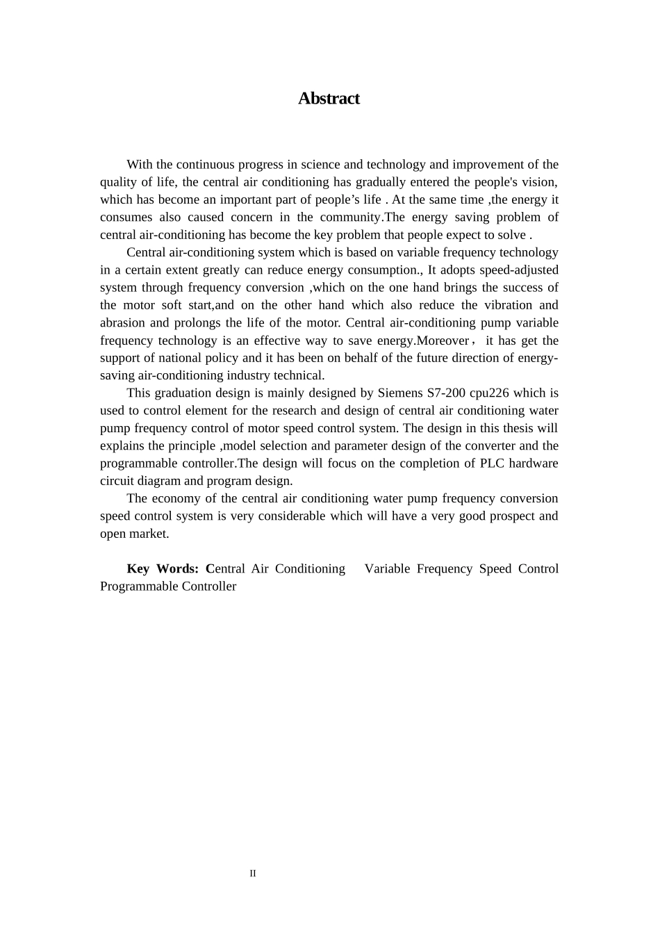 基于PLC的中央空调水泵变频调速控制系统设计  电气自动化专业_第2页