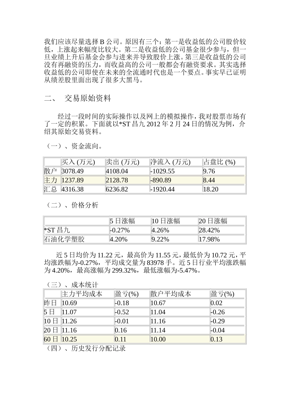 金融模拟交易报告分析研究  财务管理专业_第3页