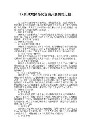 网格营销开展情况汇报