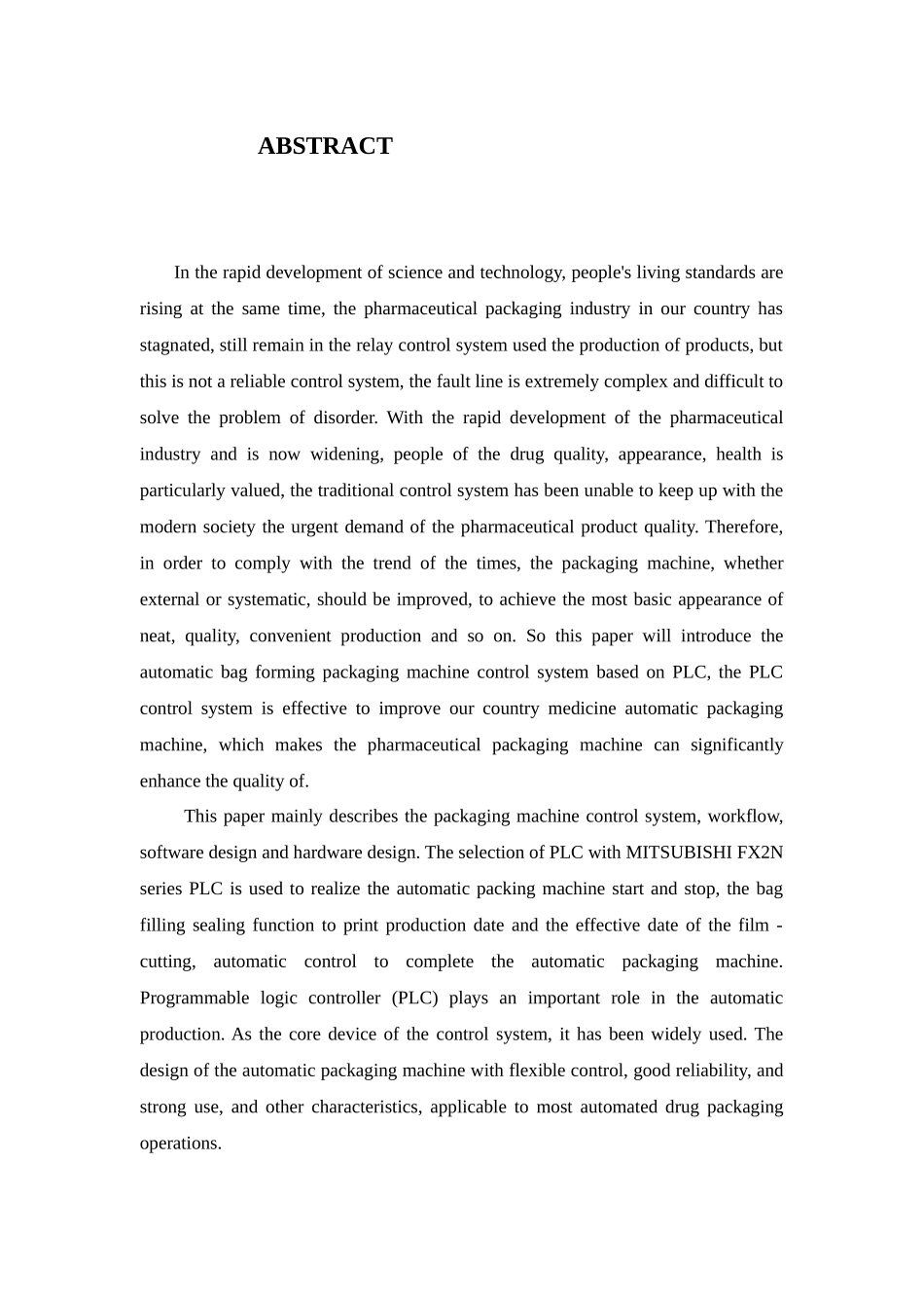 基于PLC全自动药品包装机系统的设计 电气自动化专业_第2页