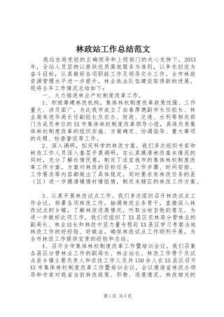 2024年林政站工作总结范文