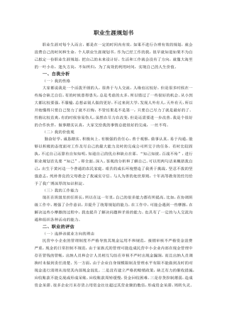 民营中小企业职业生涯规划