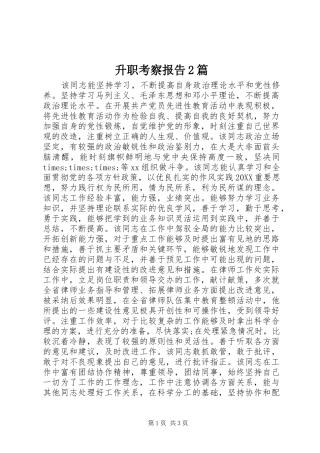 2024年升职考察报告篇