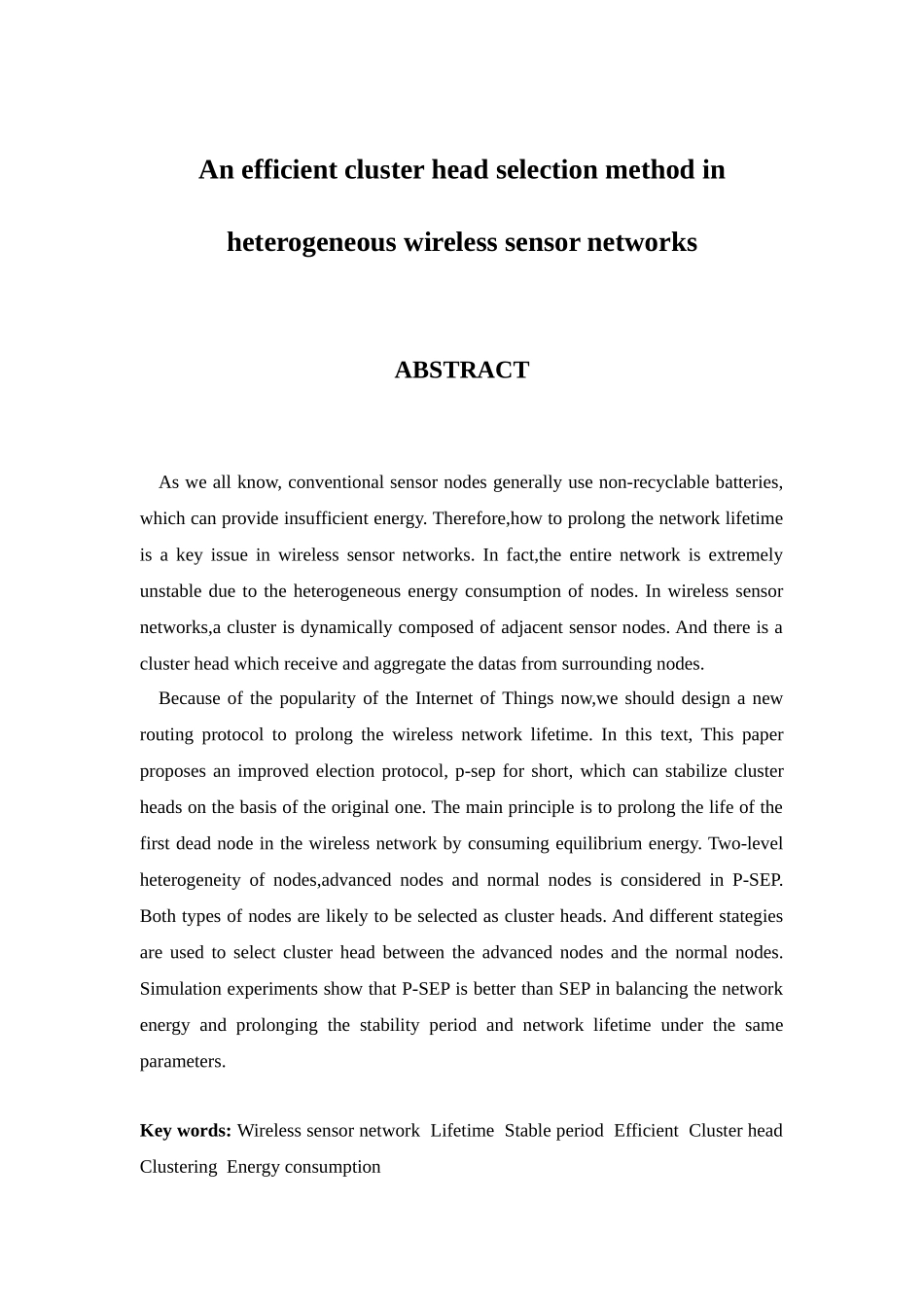 异构无线传感器网络中一种高效簇头选取方法分析研究  电子信息专业_第2页