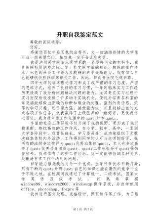2024年升职自我鉴定范文