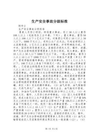 2024年生产安全事故分级标准