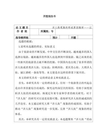 洋人街现象的形成原因探析——以大理洋人街为例  工商管理专业