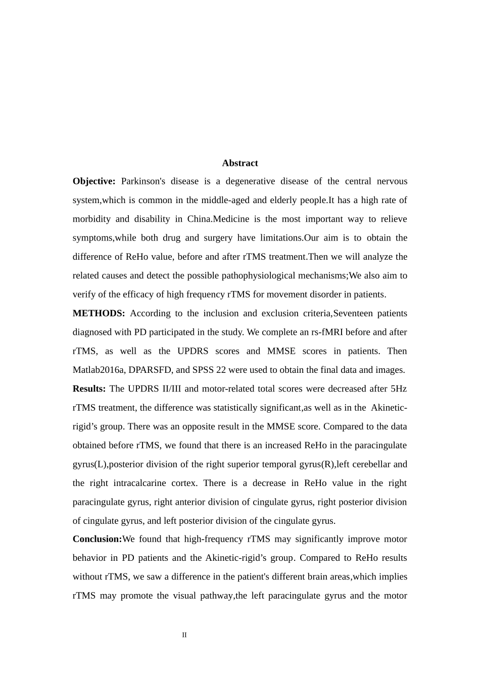 重复经颅磁刺激与帕金森病的局部一致性的研究分析  临床医学专业_第2页