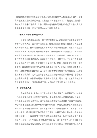 招投标过程中问题及对策分析研究  工商管理专业