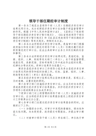 2024年领导干部任期经审计制度