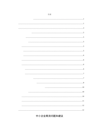 中小企业筹资问题及解决建议分析研究 财务管理专业
