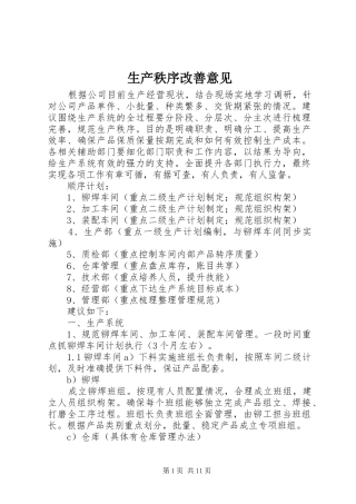 2024年生产秩序改善意见