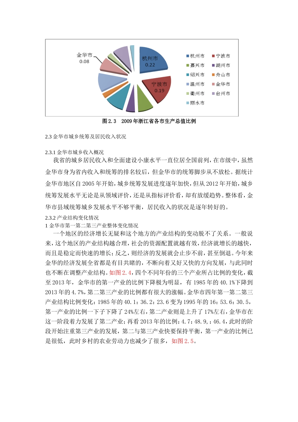 金华市城乡统筹及居民收入状况研究分析（部分）  公共管理专业_第3页