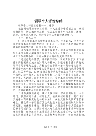 2024年领导个人评价总结