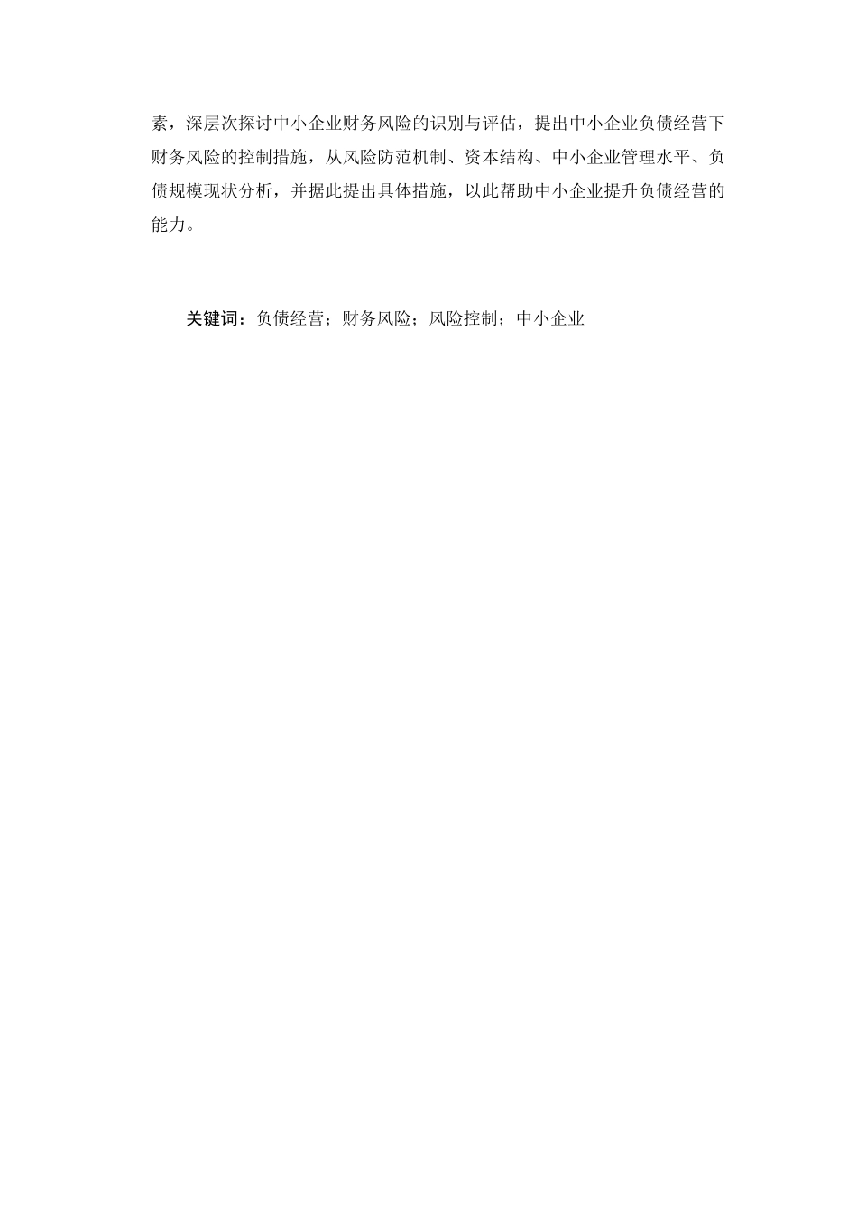 中小企业负债经营的风险及防范研究分析 财务管理专业_第3页