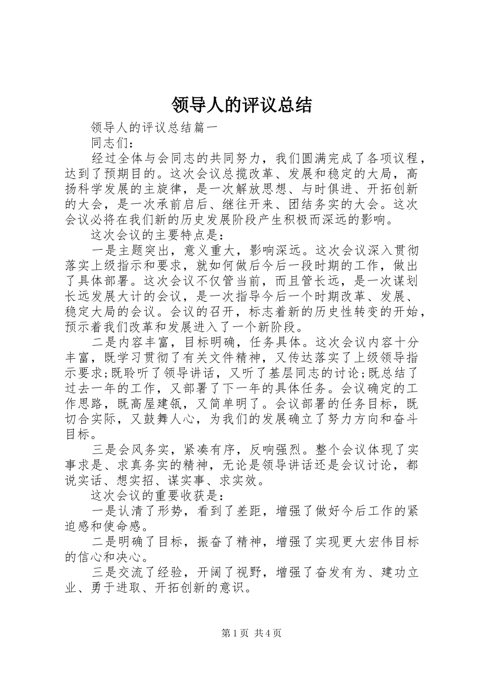 2024年领导人的评议总结_第1页