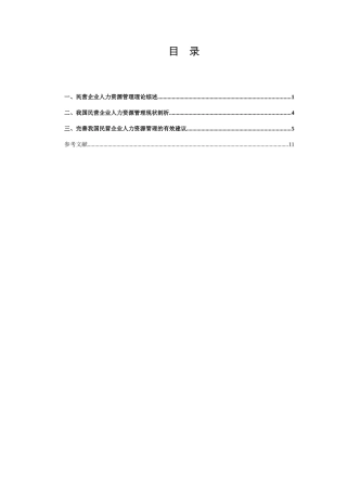 我国民营企业人力资源管理分析研究  工商管理专业
