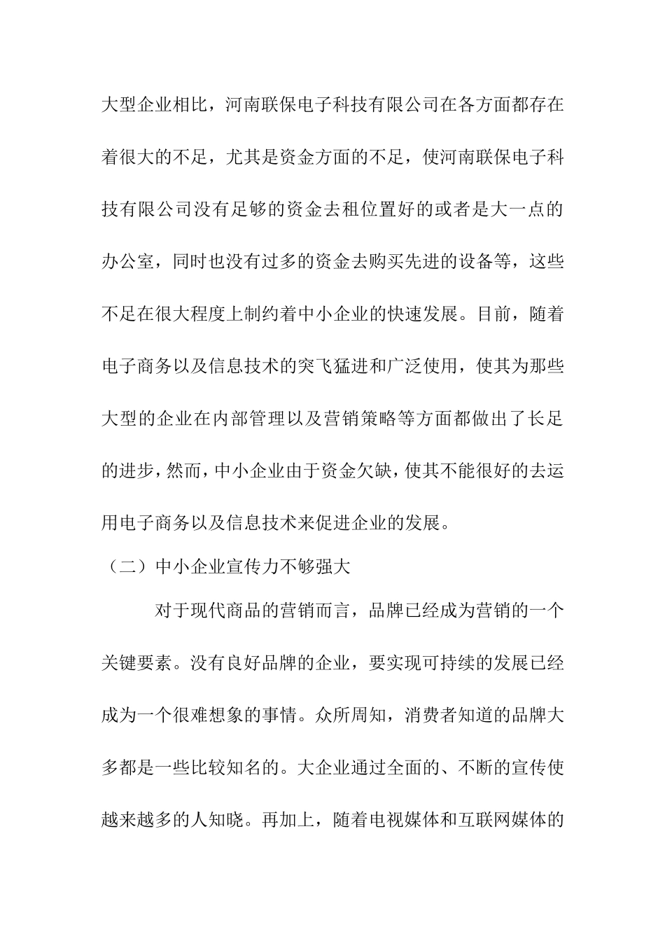 中小企业的市场营销策略调查报告——以河南联保电子科技有限公司为例  工商管理专业_第3页