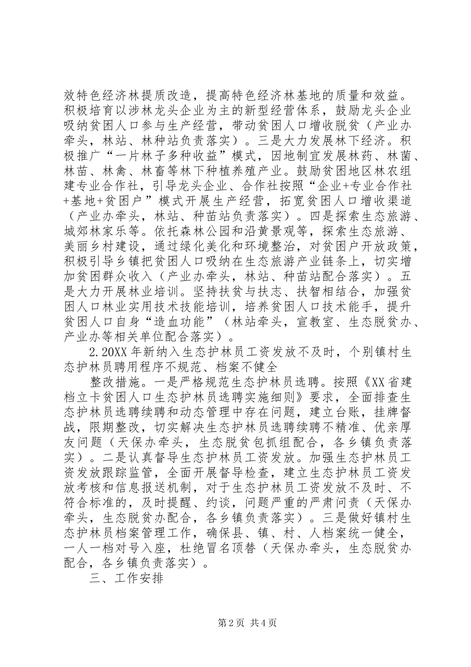 2024年生态脱贫存在问题的整改方案_第2页