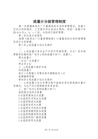 2024年流量计分级管理制度
