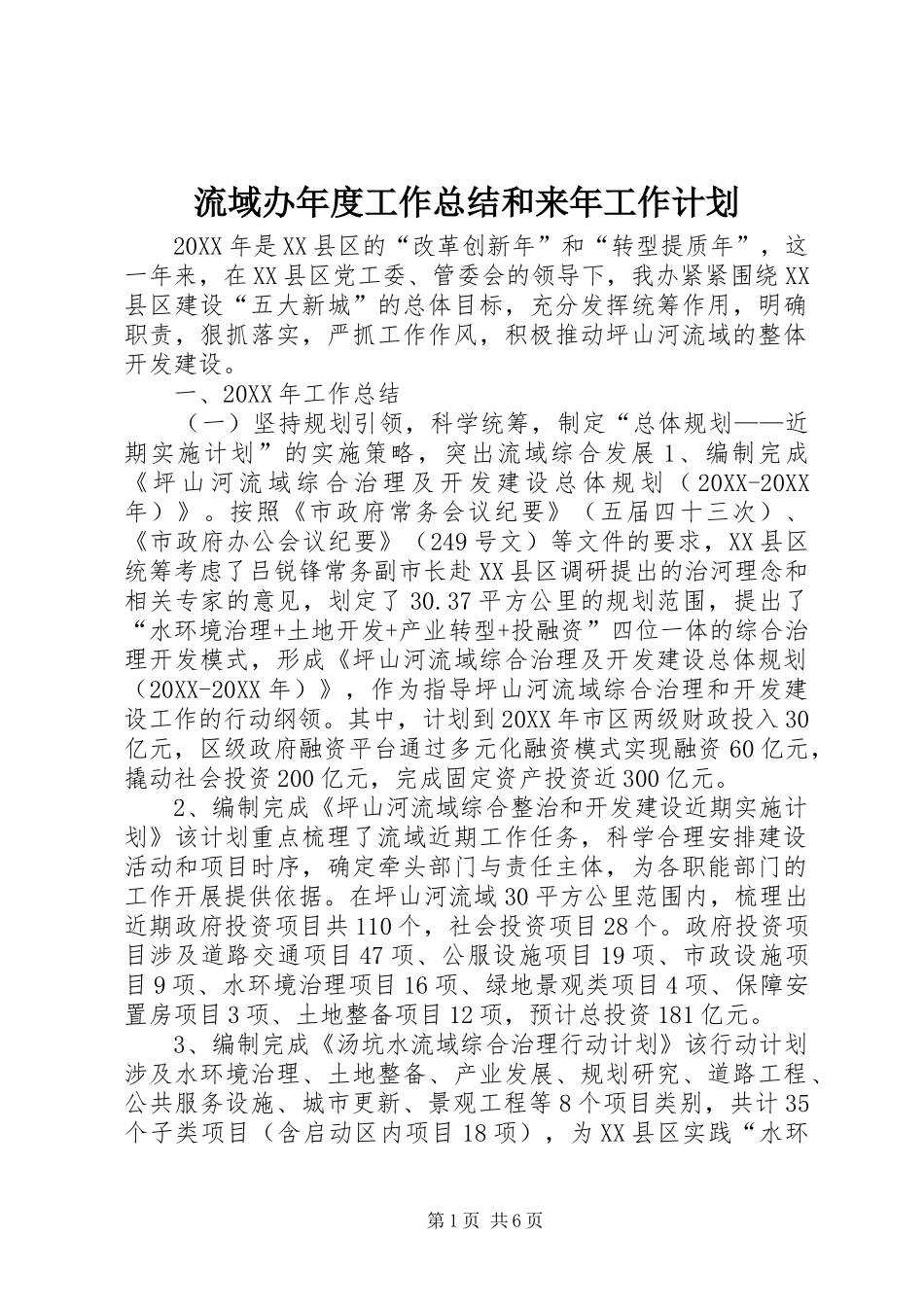 2024年流域办年度工作总结和来年工作计划_第1页