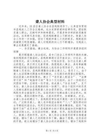 2024年聋人协会典型材料