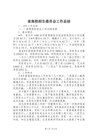 2024年省高校招生委员会工作总结