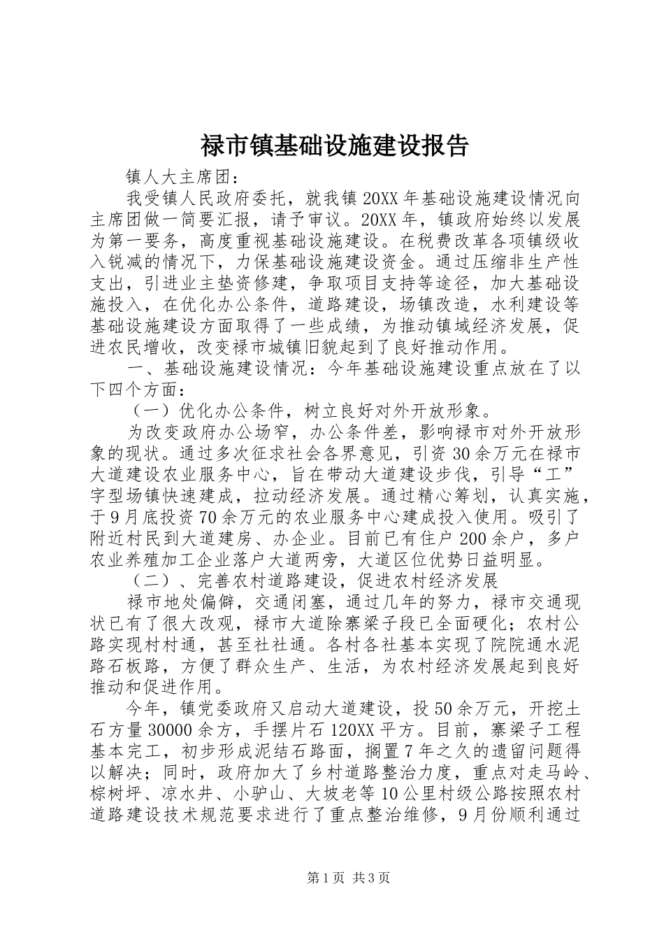 2024年禄市镇基础设施建设报告_第1页