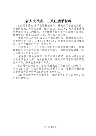 2024年省人大代表三八红旗手材料