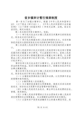 2024年省乡镇审计暂行规章制度