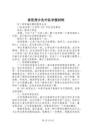 2024年省优秀少先中队申报材料