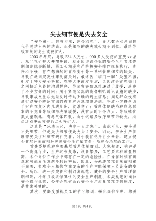 2024年失去细节便是失去安全