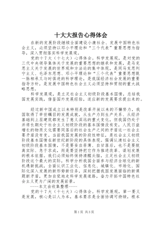 2024年十大大报告心得体会