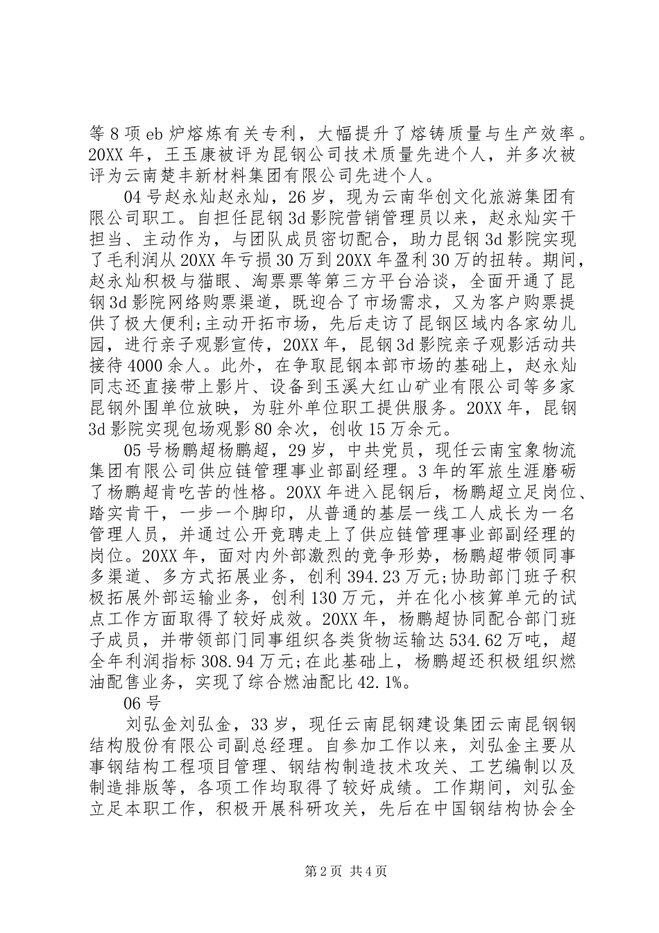 2024年十大杰出青年候选人先进事迹_第2页