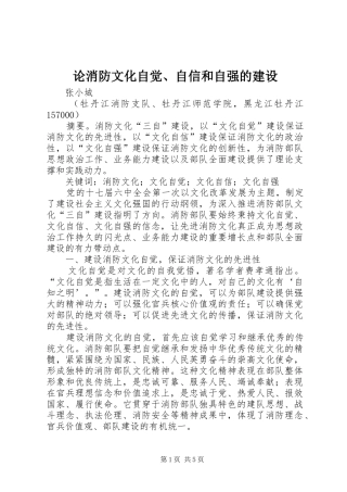 2024年论消防文化自觉自信和自强的建设