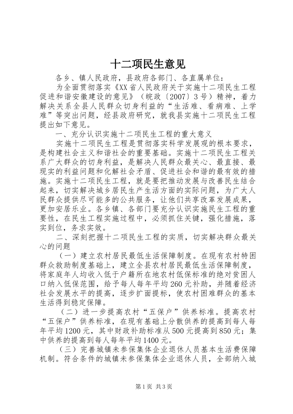 2024年十二项民生意见_第1页