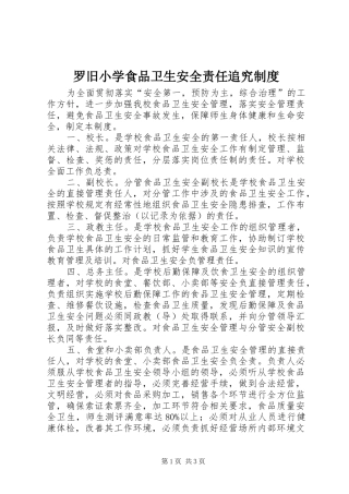 2024年罗旧小学食品卫生安全责任追究制度