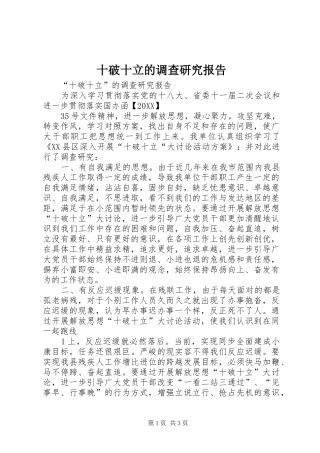 2024年十破十立的调查研究报告