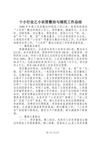 2024年十小行业之小农资整治与规范工作总结