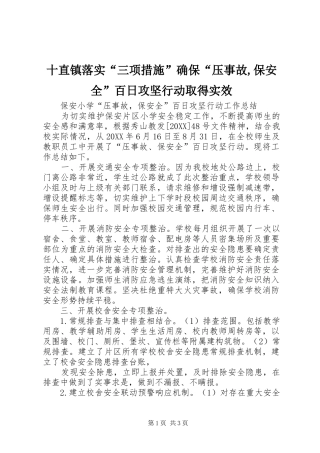 2024年十直镇落实三项措施确保压事故保安全百日攻坚行动取得实效