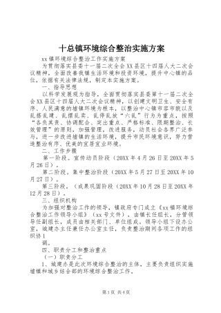 2024年十总镇环境综合整治实施方案
