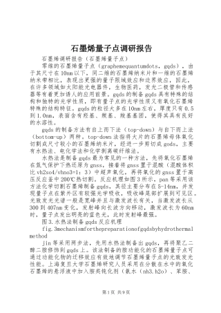 2024年石墨烯量子点调研报告