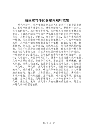 2024年绿色空气净化器室内观叶植物